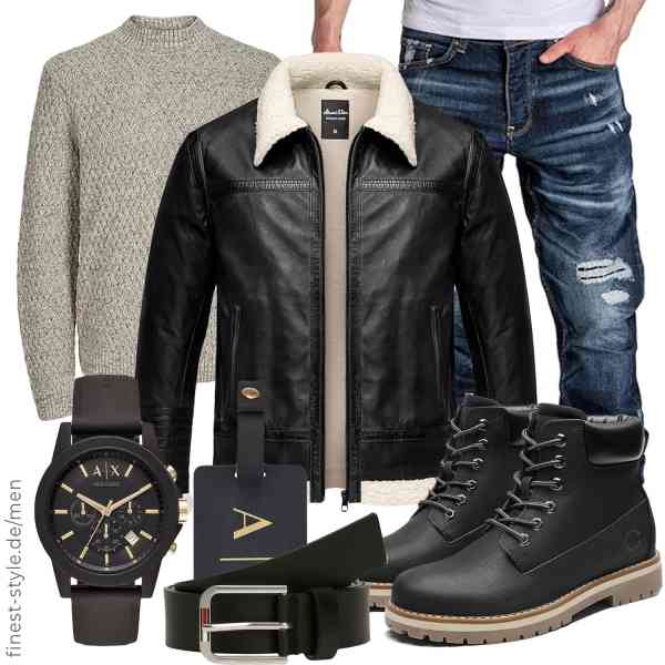 Top herren-Outfit im Finest-Trend-Style für ein selbstbewusstes Modegefühl mit tollen Produkten von Amaci&Sons,JACK & JONES,Amaci&Sons,Armani Exchange,Tommy Jeans,Bruno Marc