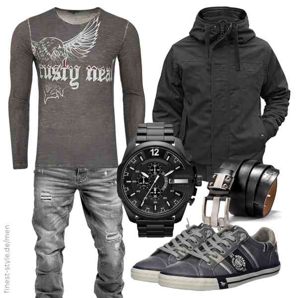 Top herren-Outfit im Finest-Trend-Style für ein selbstbewusstes Modegefühl mit tollen Produkten von Brandit,R-Neal,Amaci&Sons,Diesel,BISON DENIM,MUSTANG