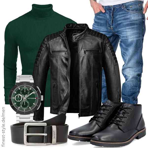 Top herren-Outfit im Finest-Trend-Style für ein selbstbewusstes Modegefühl mit tollen Produkten von Amaci&Sons,COOFANDY,Amaci&Sons,Tommy Hilfiger,Levi\'s,Rieker