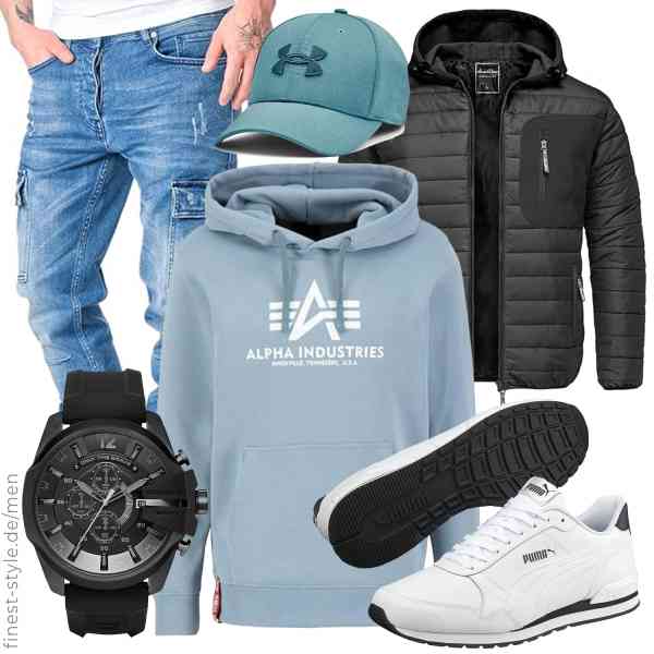 Top herren-Outfit im Finest-Trend-Style für ein selbstbewusstes Modegefühl mit tollen Produkten von Amaci&Sons,ALPHA INDUSTRIES,Amaci&Sons,Diesel,Under Armour,PUMA