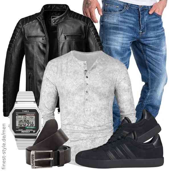 Top herren-Outfit im Finest-Trend-Style für ein selbstbewusstes Modegefühl mit tollen Produkten von Amaci&Sons,TARAINYA,Amaci&Sons,Timex,Levi's,adidas