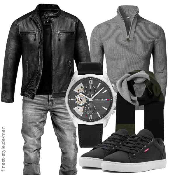 Top herren-Outfit im Finest-Trend-Style für ein selbstbewusstes Modegefühl mit tollen Produkten von Amaci&Sons,HOOD CREW,Amaci&Sons,Tommy Hilfiger,b BLEND,Levi's