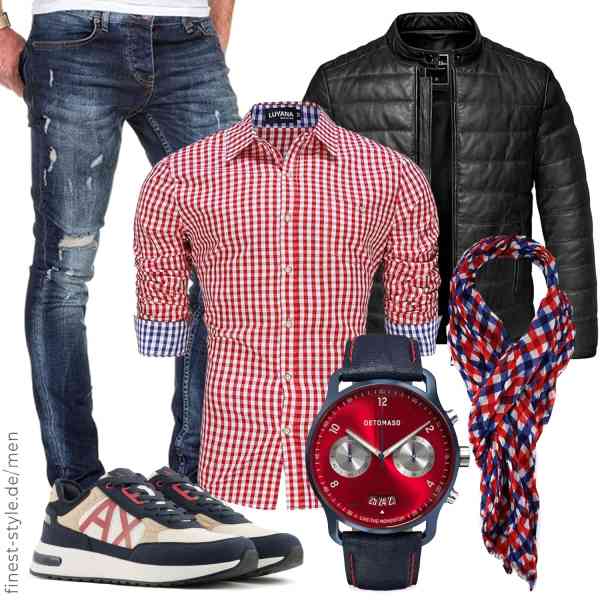 Top herren-Outfit im Finest-Trend-Style für ein selbstbewusstes Modegefühl mit tollen Produkten von Amaci&Sons,LUYANA,Amaci&Sons,DeTomaso,TigerTie,Armani Exchange