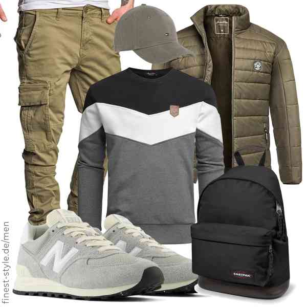 Top herren-Outfit im Finest-Trend-Style für ein selbstbewusstes Modegefühl mit tollen Produkten von Amaci&Sons,Amaci&Sons,REPUBLIX,Tommy Hilfiger,EASTPAK,New Balance