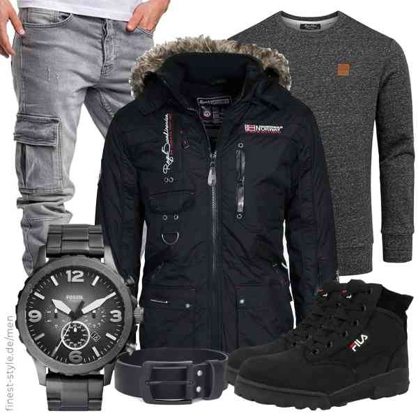 Top herren-Outfit im Finest-Trend-Style für ein selbstbewusstes Modegefühl mit tollen Produkten von Geographical Norway,Amaci&Sons,Amaci&Sons,Fossil,Frentree,FILA