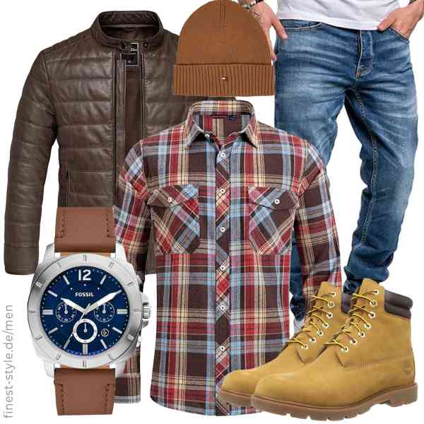 Top herren-Outfit im Finest-Trend-Style für ein selbstbewusstes Modegefühl mit tollen Produkten von Amaci&Sons,J.VER,Amaci&Sons,Fossil,Tommy Hilfiger,Timberland