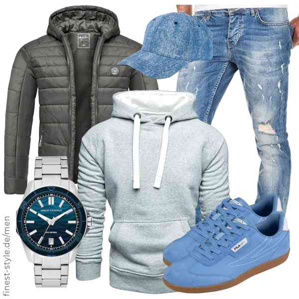 Top herren-Outfit im Finest-Trend-Style für ein selbstbewusstes Modegefühl mit tollen Produkten von Amaci&Sons,Amaci&Sons,Amaci&Sons,Armani Exchange,styleBREAKER,FILA