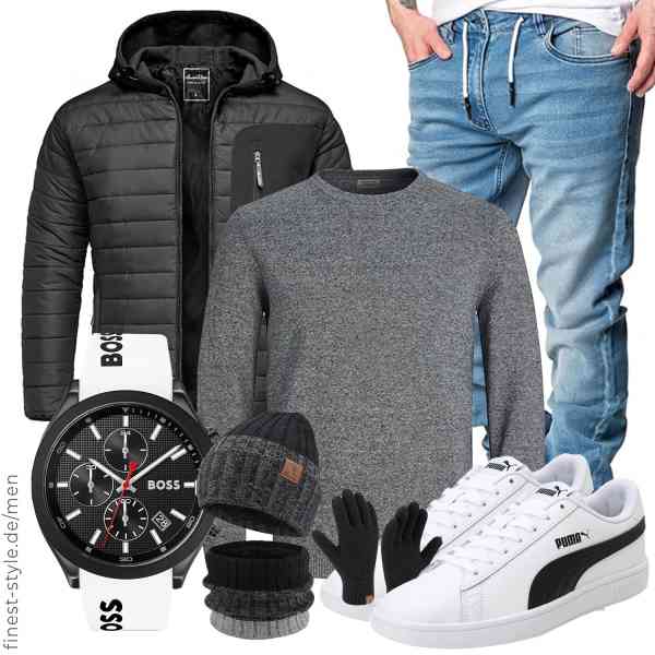 Top herren-Outfit im Finest-Trend-Style für ein selbstbewusstes Modegefühl mit tollen Produkten von Amaci&Sons,JACK & JONES,Amaci&Sons,BOSS,ZASFOU,PUMA