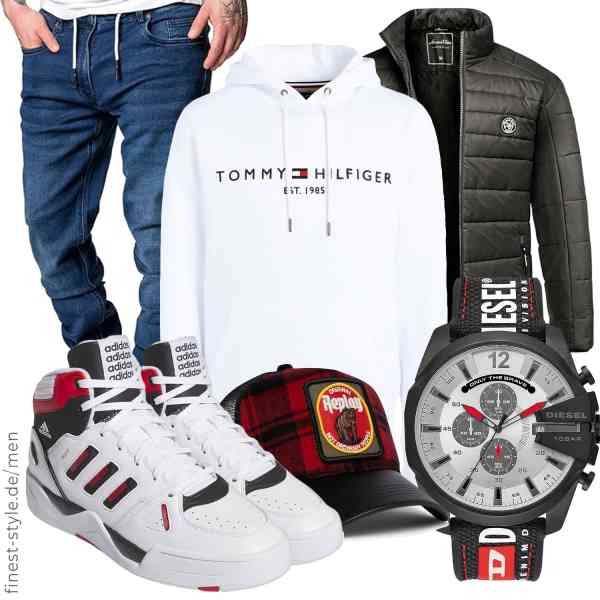 Top herren-Outfit im Finest-Trend-Style für ein selbstbewusstes Modegefühl mit tollen Produkten von Amaci&Sons,Tommy Hilfiger,Amaci&Sons,Replay,Diesel,adidas