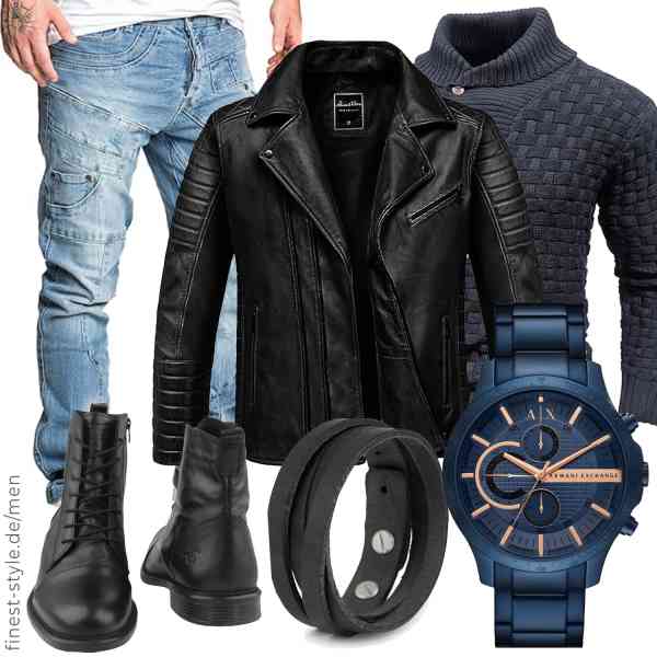 Top herren-Outfit im Finest-Trend-Style für ein selbstbewusstes Modegefühl mit tollen Produkten von Amaci&Sons,HYPESTFIT,Amaci&Sons,Armani Exchange,Simaru,MUSTANG