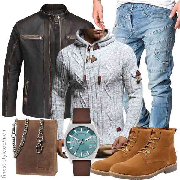 Top herren-Outfit im Finest-Trend-Style für ein selbstbewusstes Modegefühl mit tollen Produkten von ,Leif Nelson,Amaci&Sons,Diesel,orso Bruno original,Panama Jack