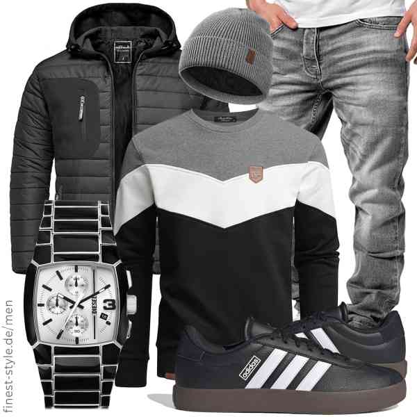 Top herren-Outfit im Finest-Trend-Style für ein selbstbewusstes Modegefühl mit tollen Produkten von Amaci&Sons,Amaci&Sons,Amaci&Sons,Diesel,Wmcaps,adidas