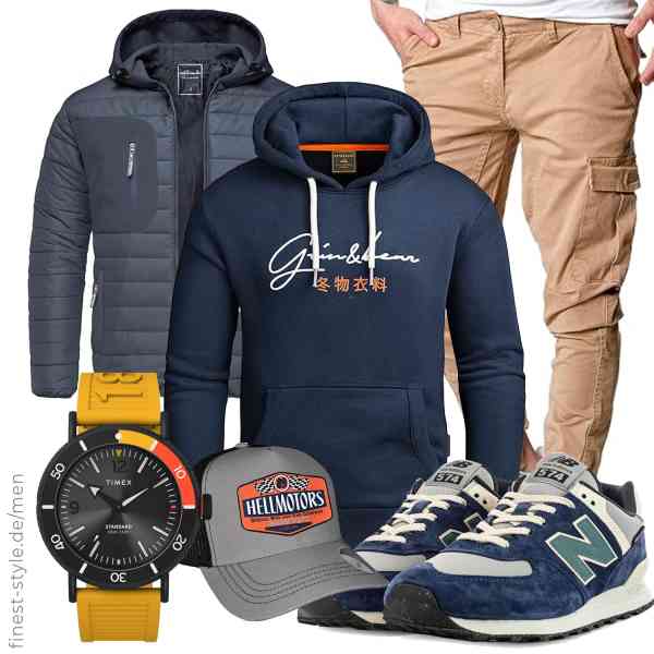 Top herren-Outfit im Finest-Trend-Style für ein selbstbewusstes Modegefühl mit tollen Produkten von Amaci&Sons,Grin&Bear,Amaci&Sons,Timex,HELLMOTORS,New Balance