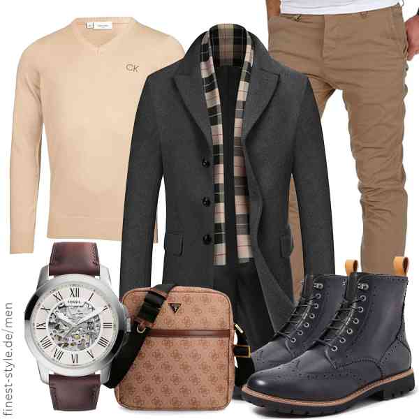 Top herren-Outfit im Finest-Trend-Style für ein selbstbewusstes Modegefühl mit tollen Produkten von COOFANDY,Calvin Klein,Amaci&Sons,Fossil,GUESS,Clarks