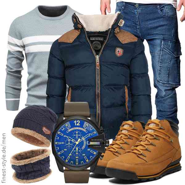 Top herren-Outfit im Finest-Trend-Style für ein selbstbewusstes Modegefühl mit tollen Produkten von Geographical Norway,LUVCES,Amaci&Sons,Diesel,Bequemer Laden,Timberland