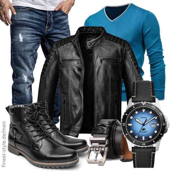 Top herren-Outfit im Finest-Trend-Style für ein selbstbewusstes Modegefühl mit tollen Produkten von Amaci&Sons,Feziakuk,REPUBLIX,Fossil,BISON DENIM,Bruno Marc