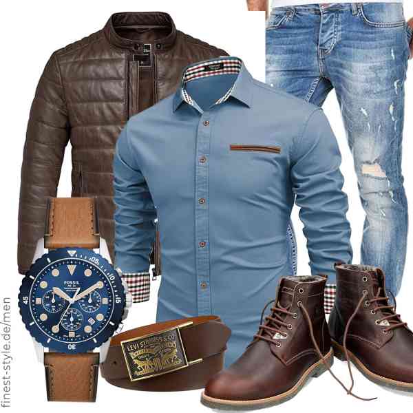 Top herren-Outfit im Finest-Trend-Style für ein selbstbewusstes Modegefühl mit tollen Produkten von Amaci&Sons,COOFANDY,Amaci&Sons,Fossil,Levi\'s,Panama Jack