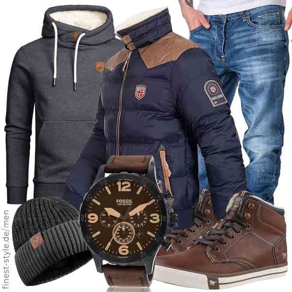 Top herren-Outfit im Finest-Trend-Style für ein selbstbewusstes Modegefühl mit tollen Produkten von Geographical Norway,Amaci&Sons,Amaci&Sons,Fossil,OZERO,MUSTANG