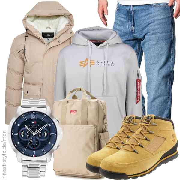 Top herren-Outfit im Finest-Trend-Style für ein selbstbewusstes Modegefühl mit tollen Produkten von Soulstar,ALPHA INDUSTRIES,REPUBLIX,Tommy Hilfiger,Levi's,Timberland