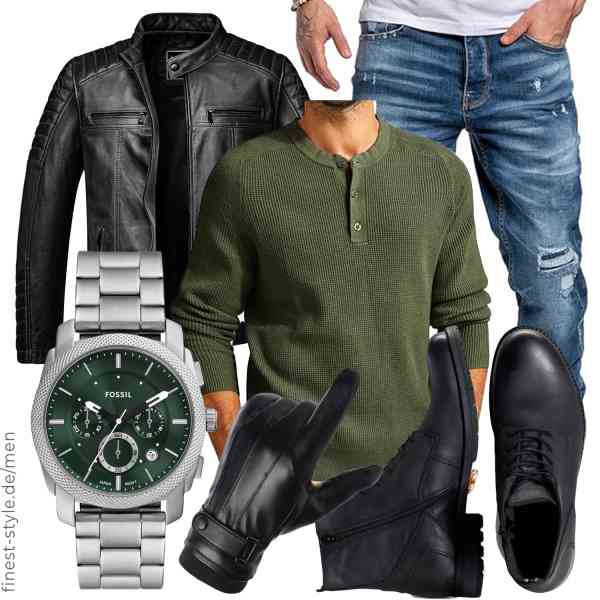 Top herren-Outfit im Finest-Trend-Style für ein selbstbewusstes Modegefühl mit tollen Produkten von Amaci&Sons,PJ PAUL JONES,Amaci&Sons,Fossil,Wepop,JACK & JONES