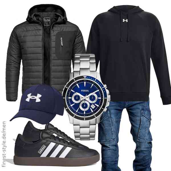 Top herren-Outfit im Finest-Trend-Style für ein selbstbewusstes Modegefühl mit tollen Produkten von Amaci&Sons,Under Armour,Amaci&Sons,Fossil,Under Armour,adidas