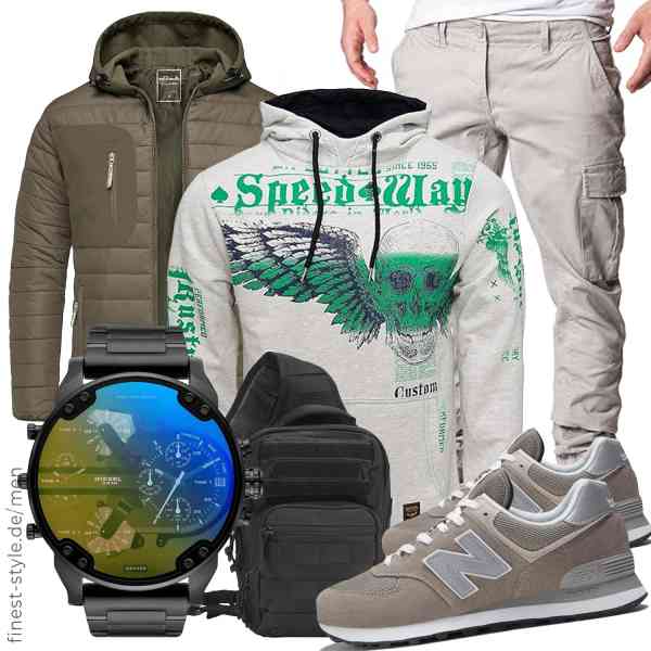 Top herren-Outfit im Finest-Trend-Style für ein selbstbewusstes Modegefühl mit tollen Produkten von Amaci&Sons,R-Neal,REPUBLIX,Diesel,Brandit,New Balance