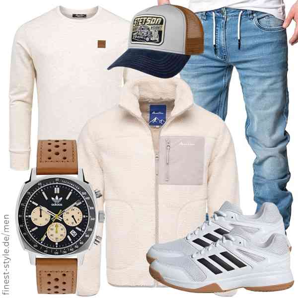 Top herren-Outfit im Finest-Trend-Style für ein selbstbewusstes Modegefühl mit tollen Produkten von Amaci&Sons,Amaci&Sons,Amaci&Sons,adidas,Stetson,adidas