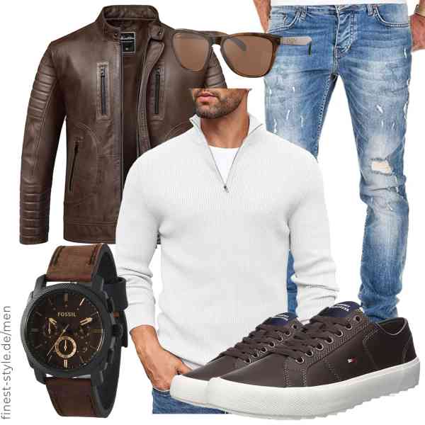 Top herren-Outfit im Finest-Trend-Style für ein selbstbewusstes Modegefühl mit tollen Produkten von Amaci&Sons,COOFANDY,Amaci&Sons,Fossil,Ray-Ban,Tommy Hilfiger