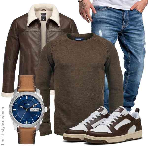 Top herren-Outfit im Finest-Trend-Style für ein selbstbewusstes Modegefühl mit tollen Produkten von Amaci&Sons,b BLEND,Amaci&Sons,Fossil,PUMA