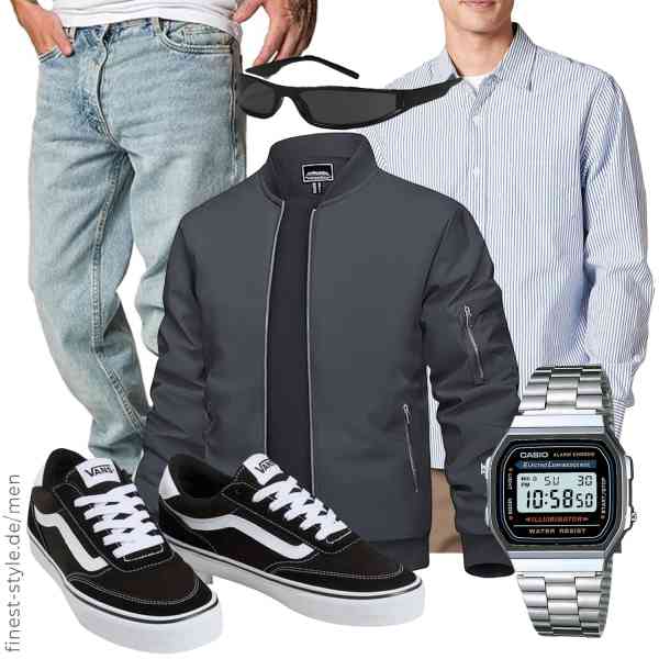 Top herren-Outfit im Finest-Trend-Style für ein selbstbewusstes Modegefühl mit tollen Produkten von TACVASEN,Amazon Essentials,Amaci&Sons,Casio,SHEEN KELLY,Vans