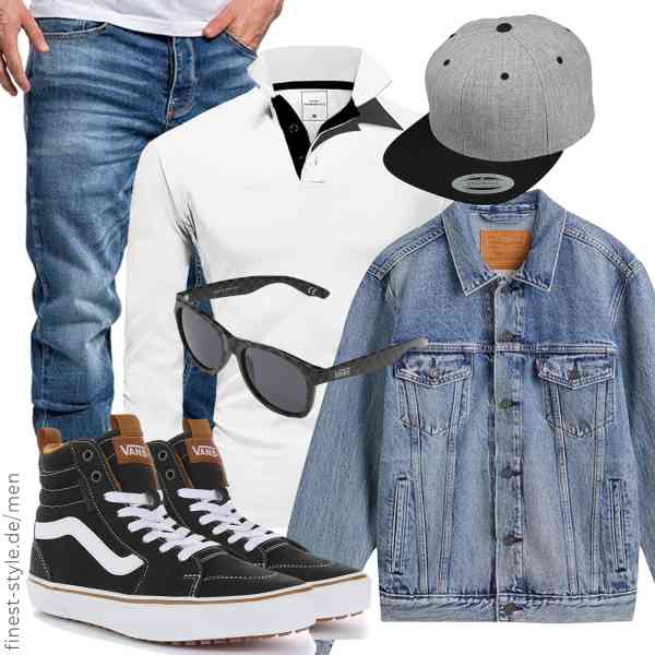 Top herren-Outfit im Finest-Trend-Style für ein selbstbewusstes Modegefühl mit tollen Produkten von Levi's,Amaci&Sons,Amaci&Sons,Flexfit,Vans,Vans