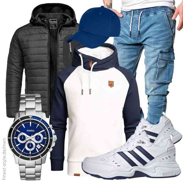 Top herren-Outfit im Finest-Trend-Style für ein selbstbewusstes Modegefühl mit tollen Produkten von Amaci&Sons,Amaci&Sons,Amaci&Sons,Fossil,Artexia,adidas