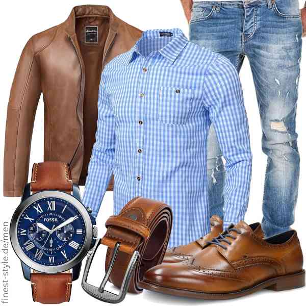 Top herren-Outfit im Finest-Trend-Style für ein selbstbewusstes Modegefühl mit tollen Produkten von Amaci&Sons,LUYANA,Amaci&Sons,Fossil,GSG SINCE 1998,WOJAS