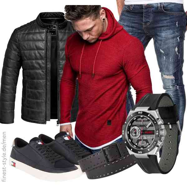 Top herren-Outfit im Finest-Trend-Style für ein selbstbewusstes Modegefühl mit tollen Produkten von Amaci&Sons,Amaci&Sons,Amaci&Sons,HUGO,Levi\'s,Tommy Jeans