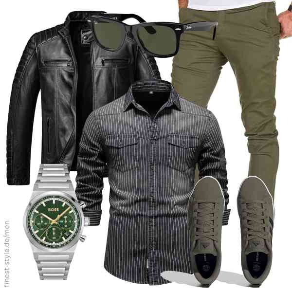 Top herren-Outfit im Finest-Trend-Style für ein selbstbewusstes Modegefühl mit tollen Produkten von Amaci&Sons,HOTIAN,Amaci&Sons,BOSS,Ray-Ban,adidas