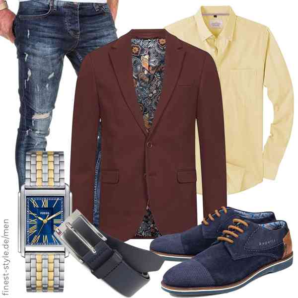 Top herren-Outfit im Finest-Trend-Style für ein selbstbewusstes Modegefühl mit tollen Produkten von JEFF,J.VER,Amaci&Sons,Fossil,Tommy Hilfiger,bugatti