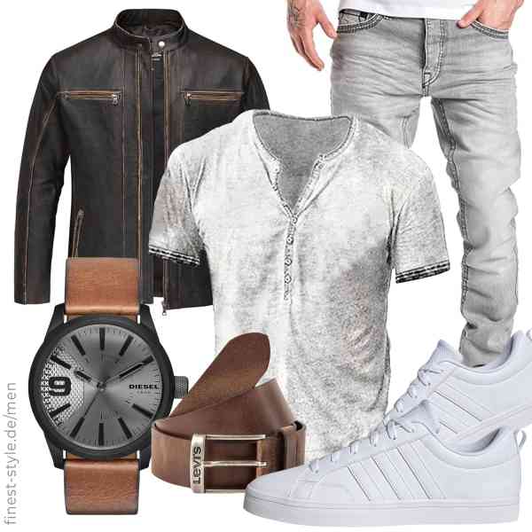 Top herren-Outfit im Finest-Trend-Style für ein selbstbewusstes Modegefühl mit tollen Produkten von Amaci&Sons,NEMXCE,Amaci&Sons,Diesel,Levi's,adidas