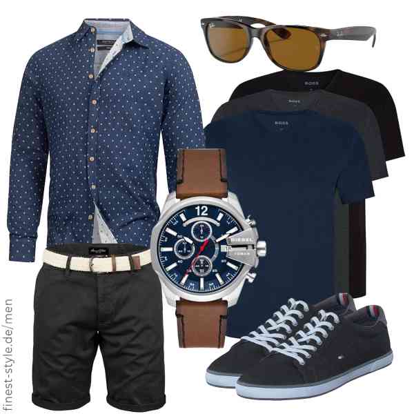 Top herren-Outfit im Finest-Trend-Style für ein selbstbewusstes Modegefühl mit tollen Produkten von Indicode,BOSS,Amaci&Sons,Diesel,Ray-Ban,Tommy Hilfiger