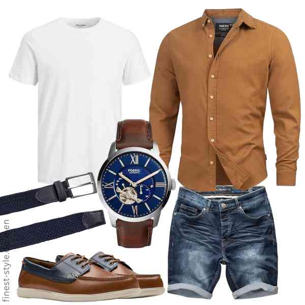 Top herren-Outfit im Finest-Trend-Style für ein selbstbewusstes Modegefühl mit tollen Produkten von Indicode,JACK & JONES,Amaci&Sons,Fossil,Redbridge,Clarks