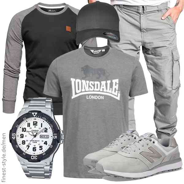 Top herren-Outfit im Finest-Trend-Style für ein selbstbewusstes Modegefühl mit tollen Produkten von Amaci&Sons,Lonsdale,Amaci&Sons,Casio,Flexfit,New Balance