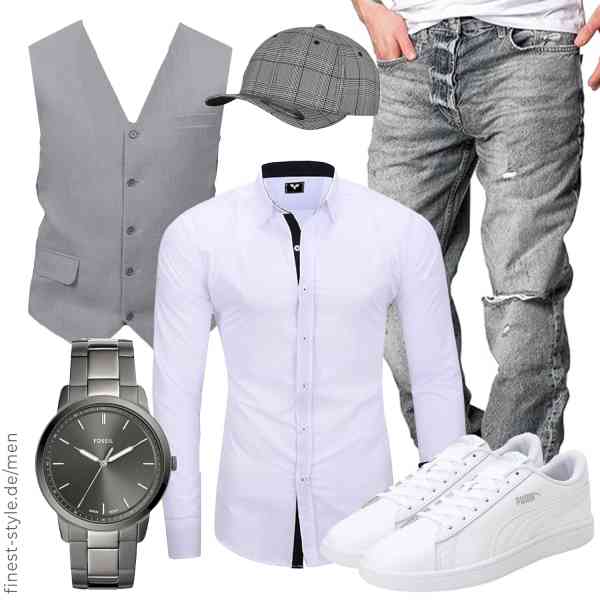 Top herren-Outfit im Finest-Trend-Style für ein selbstbewusstes Modegefühl mit tollen Produkten von Solovedress,Kayhan,Amaci&Sons,FOSSIL,Flexfit,PUMA