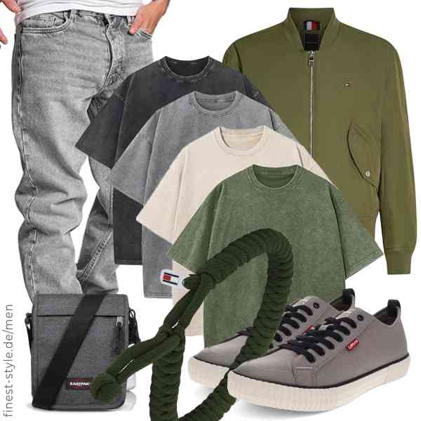 Top herren-Outfit im Finest-Trend-Style für ein selbstbewusstes Modegefühl mit tollen Produkten von Tommy Hilfiger,HOUZONIY,Amaci&Sons,BOSS,EASTPAK,Levi\'s