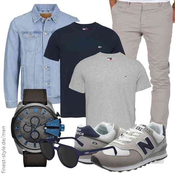 Top herren-Outfit im Finest-Trend-Style für ein selbstbewusstes Modegefühl mit tollen Produkten von JACK & JONES,Tommy Jeans,Amaci&Sons,Diesel,LACOSTE,New Balance