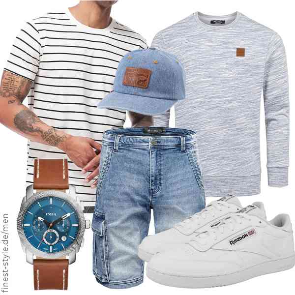 Top herren-Outfit im Finest-Trend-Style für ein selbstbewusstes Modegefühl mit tollen Produkten von Amaci&Sons,VEIISAR,Amaci&Sons,Fossil,Levi's,Reebok