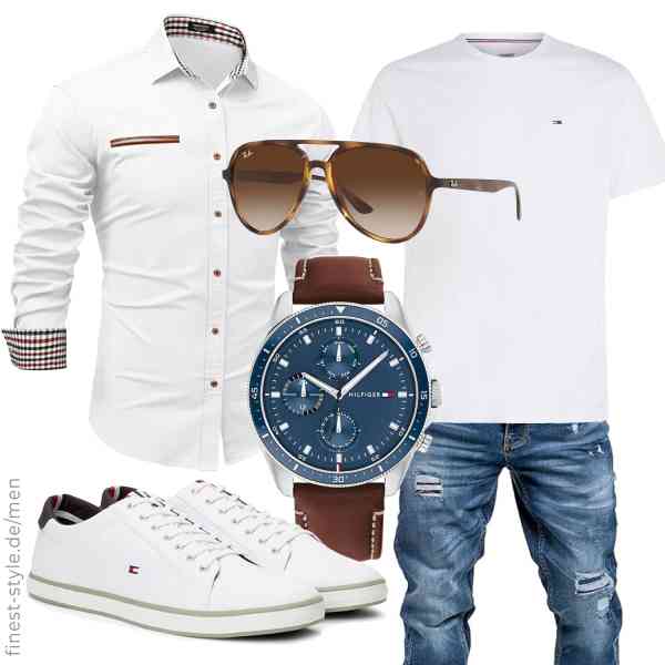 Top herren-Outfit im Finest-Trend-Style für ein selbstbewusstes Modegefühl mit tollen Produkten von COOFANDY,Tommy Jeans,Amaci&Sons,Tommy Hilfiger,Ray-Ban,Tommy Hilfiger