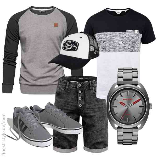 Top herren-Outfit im Finest-Trend-Style für ein selbstbewusstes Modegefühl mit tollen Produkten von REPUBLIX,Solid,REPUBLIX,Diesel,Blackskies,adidas