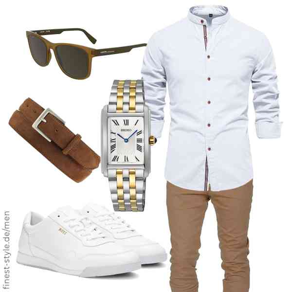 Top herren-Outfit im Finest-Trend-Style für ein selbstbewusstes Modegefühl mit tollen Produkten von ,Amaci&Sons,Lacoste,Seiko,BELTINGER,BOSS