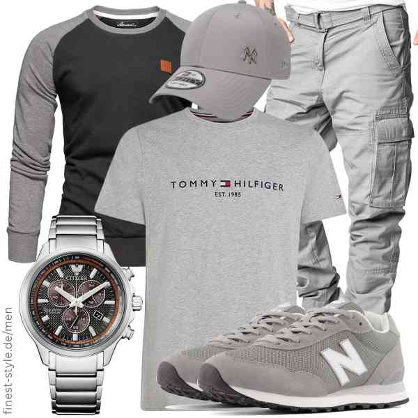 Top herren-Outfit im Finest-Trend-Style für ein selbstbewusstes Modegefühl mit tollen Produkten von Amaci&Sons,Tommy Hilfiger,Amaci&Sons,Citizen,New Era,New Balance