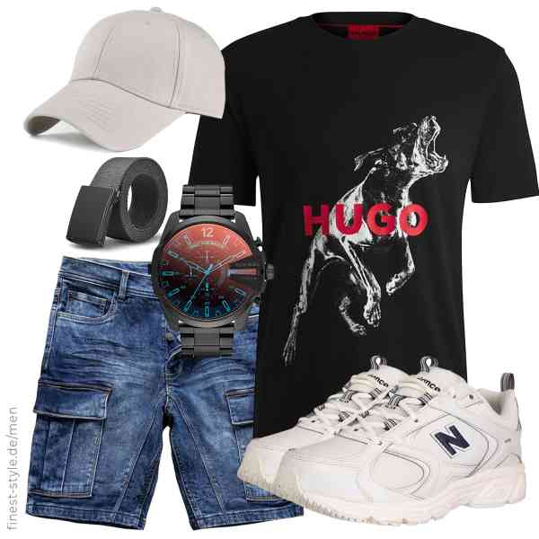 Top herren-Outfit im Finest-Trend-Style für ein selbstbewusstes Modegefühl mit tollen Produkten von HUGO,Amaci&Sons,Diesel,LXMY,FURTALK,New Balance