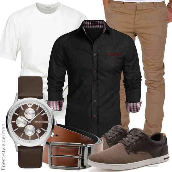Top herren-Outfit im Finest-Trend-Style für ein selbstbewusstes Modegefühl mit tollen Produkten von COOFANDY,VEIISAR,Amaci&Sons,Emporio Armani,Riemen & Co,ANALEAF
